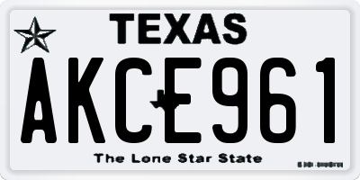 TX license plate AKCE961