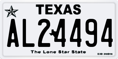 TX license plate AL24494