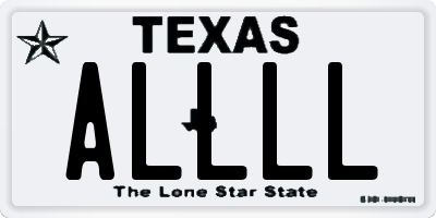 TX license plate ALLLL