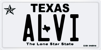 TX license plate ALVI