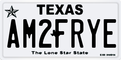 TX license plate AM2FRYE