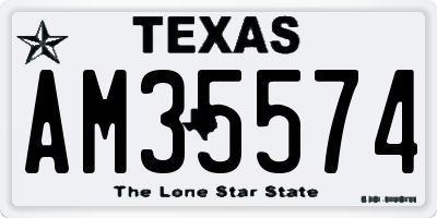 TX license plate AM35574