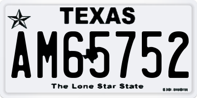 TX license plate AM65752