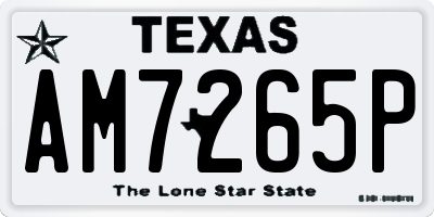 TX license plate AM7265P