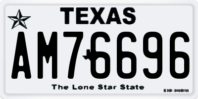 TX license plate AM76696