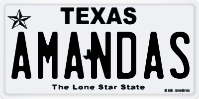 TX license plate AMANDAS