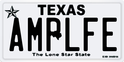 TX license plate AMPLFE