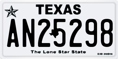 TX license plate AN25298