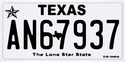 TX license plate AN67937