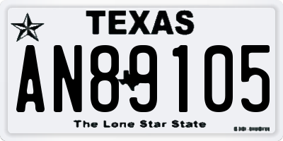 TX license plate AN89105