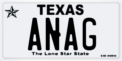 TX license plate ANAG