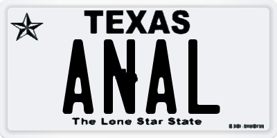 TX license plate ANAL