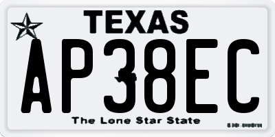 TX license plate AP38EC