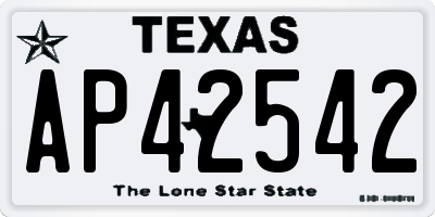 TX license plate AP42542