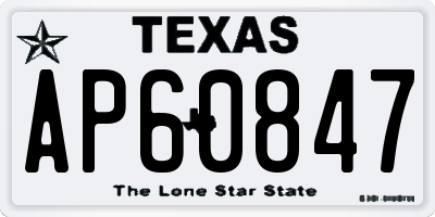 TX license plate AP60847