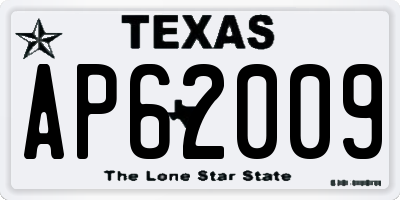 TX license plate AP62009