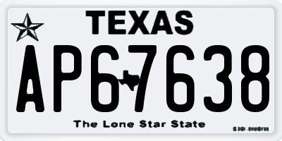 TX license plate AP67638