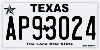 TX license plate AP93024