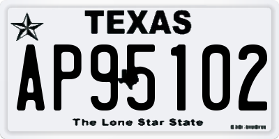 TX license plate AP95102