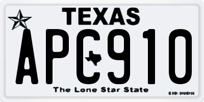 TX license plate APC910