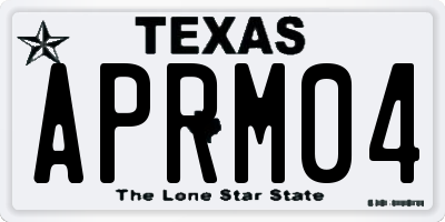 TX license plate APRM04