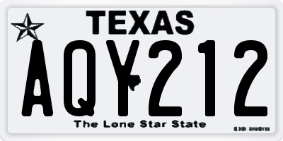 TX license plate AQY212