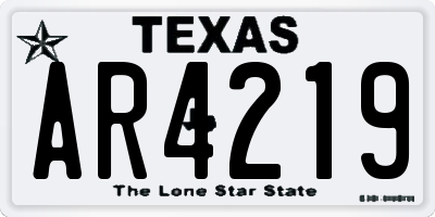 TX license plate AR4219