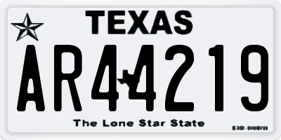 TX license plate AR44219