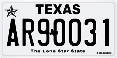 TX license plate AR90031