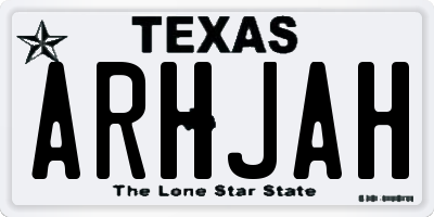 TX license plate ARHJAH