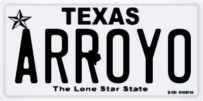 TX license plate ARROYO