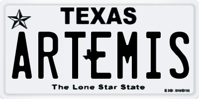 TX license plate ARTEMIS