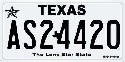 TX license plate AS24420