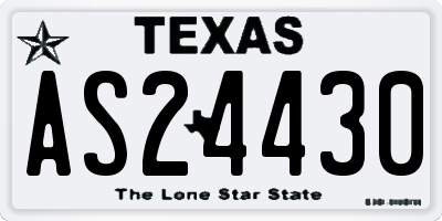 TX license plate AS24430