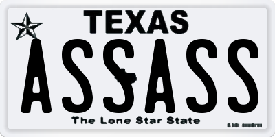 TX license plate ASSASS