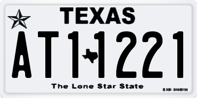 TX license plate AT11221