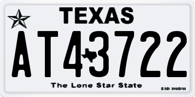 TX license plate AT43722