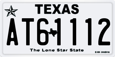 TX license plate AT61112