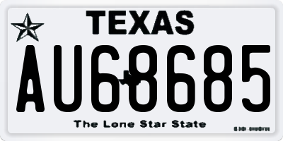 TX license plate AU68685