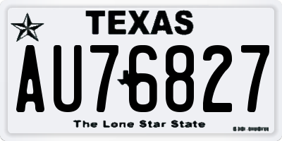 TX license plate AU76827