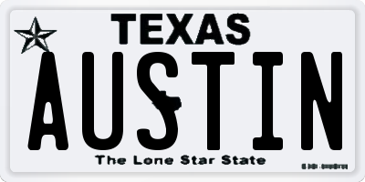 TX license plate AUSTIN