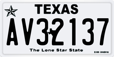 TX license plate AV32137