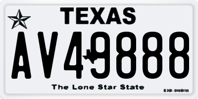 TX license plate AV49888