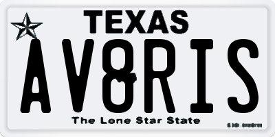 TX license plate AV8RIS