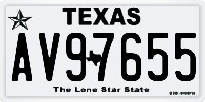 TX license plate AV97655