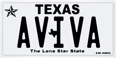 TX license plate AVIVA