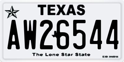 TX license plate AW26544