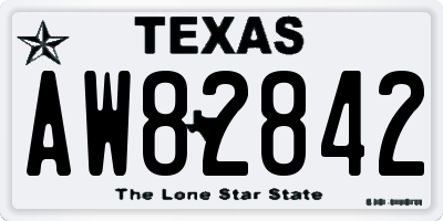 TX license plate AW82842