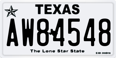 TX license plate AW84548