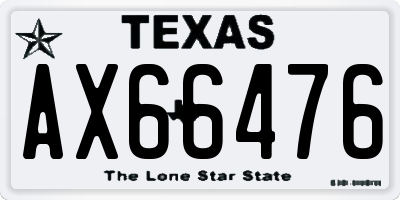 TX license plate AX66476